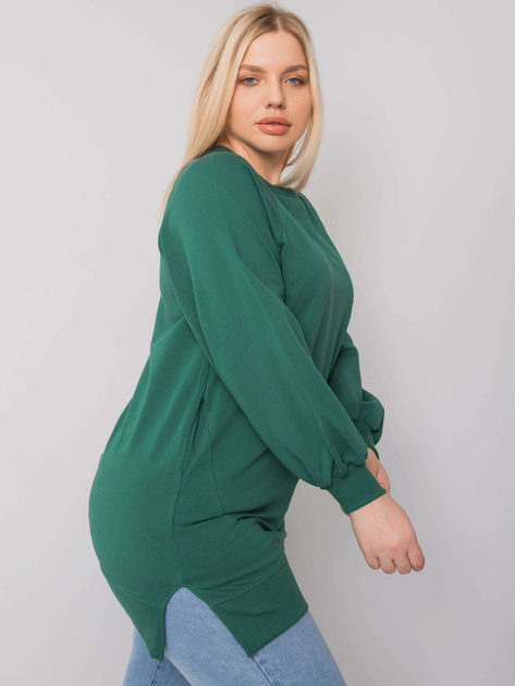 Ciemnozielona gładka bluza plus size Toledo