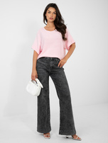 Jasnoróżowy dwustronny sweter z wiskozą