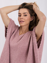 Brudnoróżowy sweter oversize z domieszką wełny 