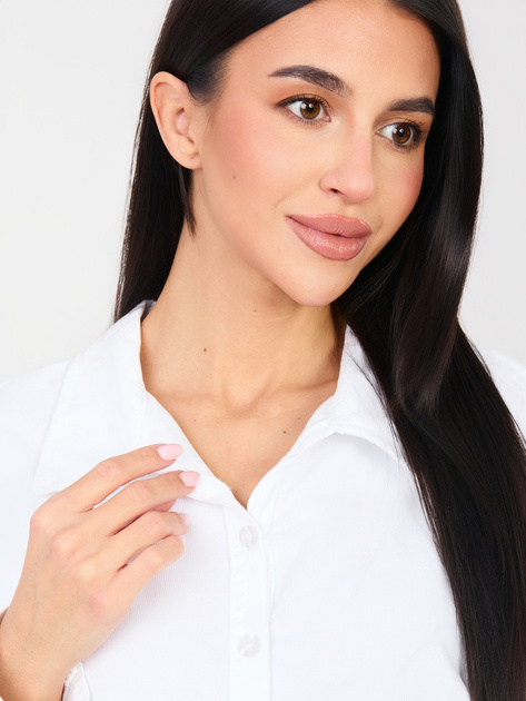 Biała sztruksowa bluzka z guzikami