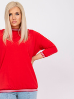 Czerwona bluzka plus size z bawełny Pearl