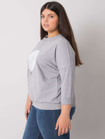 Szara melanżowa bluzka plus size z aplikacją Bella