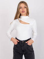 Biała bluzka welurowa ze stójką Kigali