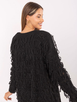 Czarny damski kardigan w stylu boho RUE PARIS