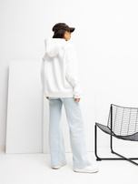 Ecru damska bluza oversize z kapturem RUE PARIS
