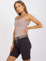 Grafitowe szorty casualowe z bawełny 