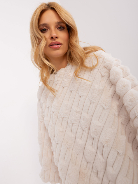 Hurtownia Ecru eleganckie poncho damskie