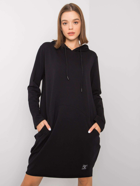 Czarna sukienka z kapturem Aldila
