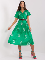 Großhandel grüne Midi Cocktailkleid mit Print.