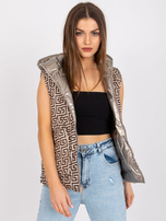 Beżowa dwustronna kamizelka damska Addison