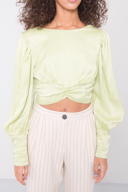 Limonkowa krótka bluzka BSL
