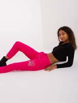 Hurt Fuksjowe damskie spodnie dresowe z dżetami