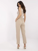 Ciemnobeżowe materiałowe spodnie cygaretki