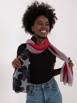 Hurt Czerwono-szara damska chusta we wzory