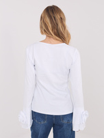 Biała dopasowana bluzka z bawełny 
