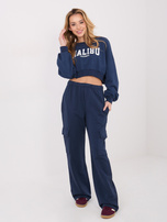 Granatowa krótka bluza bez kaptura 