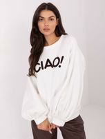 Ecru bluza oversize bez kaptura RUE PARIS 