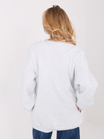 Jasnoszara dresowa bluza oversize z nadrukiem