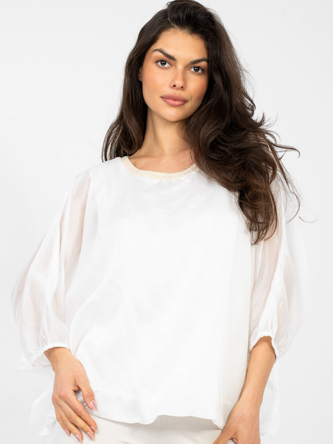 Biała wizytowa bluzka z podszewką