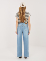 Niebieskie jeansy wide leg z wiązaniem SUBLEVEL 