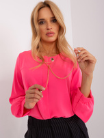 Hurt Fluo różowa bluzka wizytowa z długim rękawem