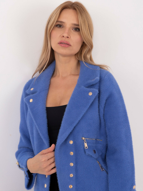 Hurt Ciemnoniebieska kurtka alpaka z suwakami