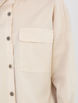 Beżowa damska koszula z dłuższym tyłem