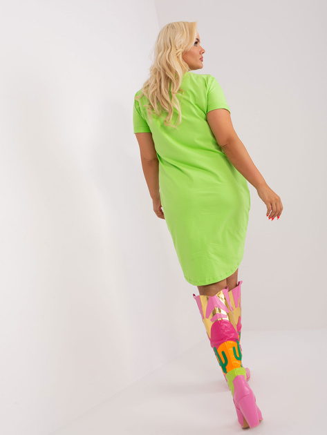 Hurt Jasnozielona sukienka plus size z krótkim rękawem