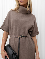 Fango knitted dress with a turtleneck.