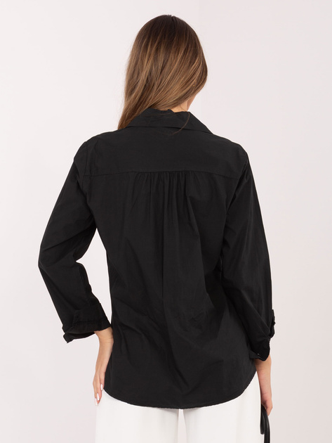 Czarna damska koszula z długim rękawem