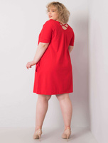 Czerwona sukienka plus size z krótkim rękawem Bellamy
