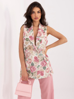 Różowa elegancka kamizelka z zapięciem na guziki