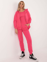 Hurt Ciemnoróżowy trzyczęściowy komplet dresowy ze spodniami