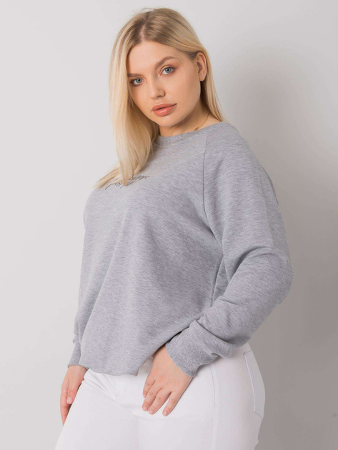 Szara melanżowa bluza plus size z napisem Marlow