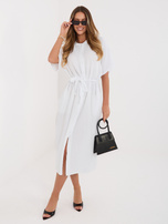 Biała muślinowa sukienka z krótkim rękawem 