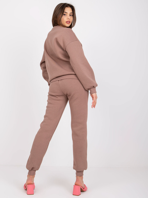 Brązowy komplet dresowy bez kaptura Edvige