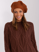 Hurt Jasnobrązowy dzianinowy beret