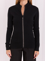 Czarny elegancki sweter z cyrkoniami