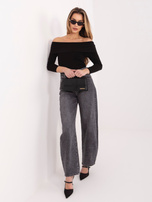 Czarna bluzka hiszpanka basic z bawełny RUE PARIS 