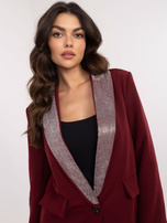 Hurt Burgundowa imprezowa marynarka z zapięciem na guzik