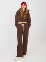 Brązowy dwuczęściowy komplet z krótką bluzą NATURAL SIDE
