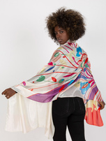 Żółta elegancka chusta we wzory  