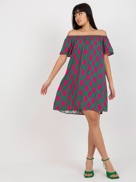 Hurt Zielona letnia sukienka hiszpanka z printami FRESH MADE
