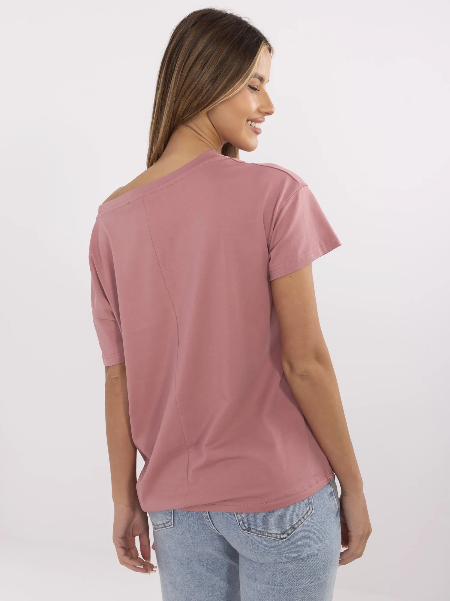 T-shirt ciemny różowy