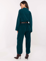 Morskie sztruksowe spodnie z zakładkami