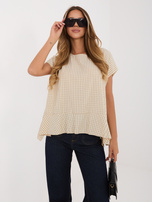 Beżowa letnia bluzka z domieszką lyocellu