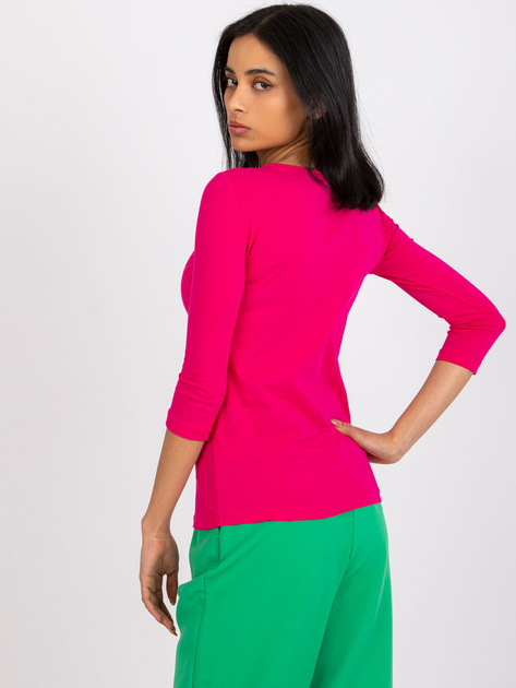 Fuksjowa damska bluzka basic Mona