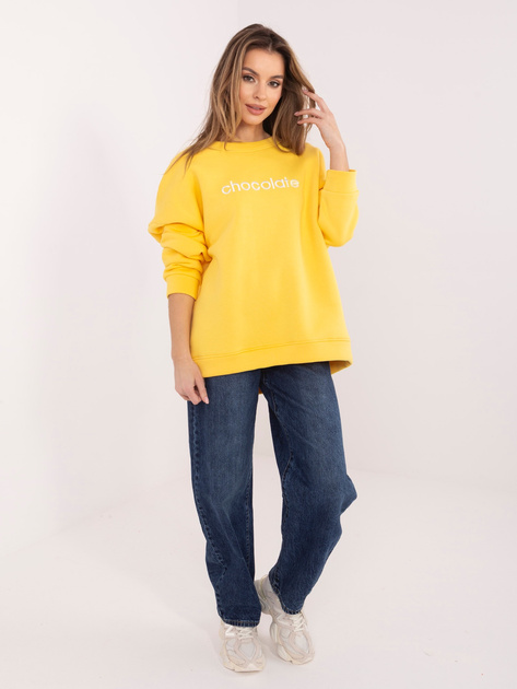 Żółta dresowa bluza oversize bez kaptura RUE PARIS