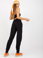 Hurtownia Czarne lekkie spodnie z materiału z wiskozy SUBLEVEL 