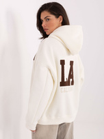 Ecru damska bluza oversize z kapturem